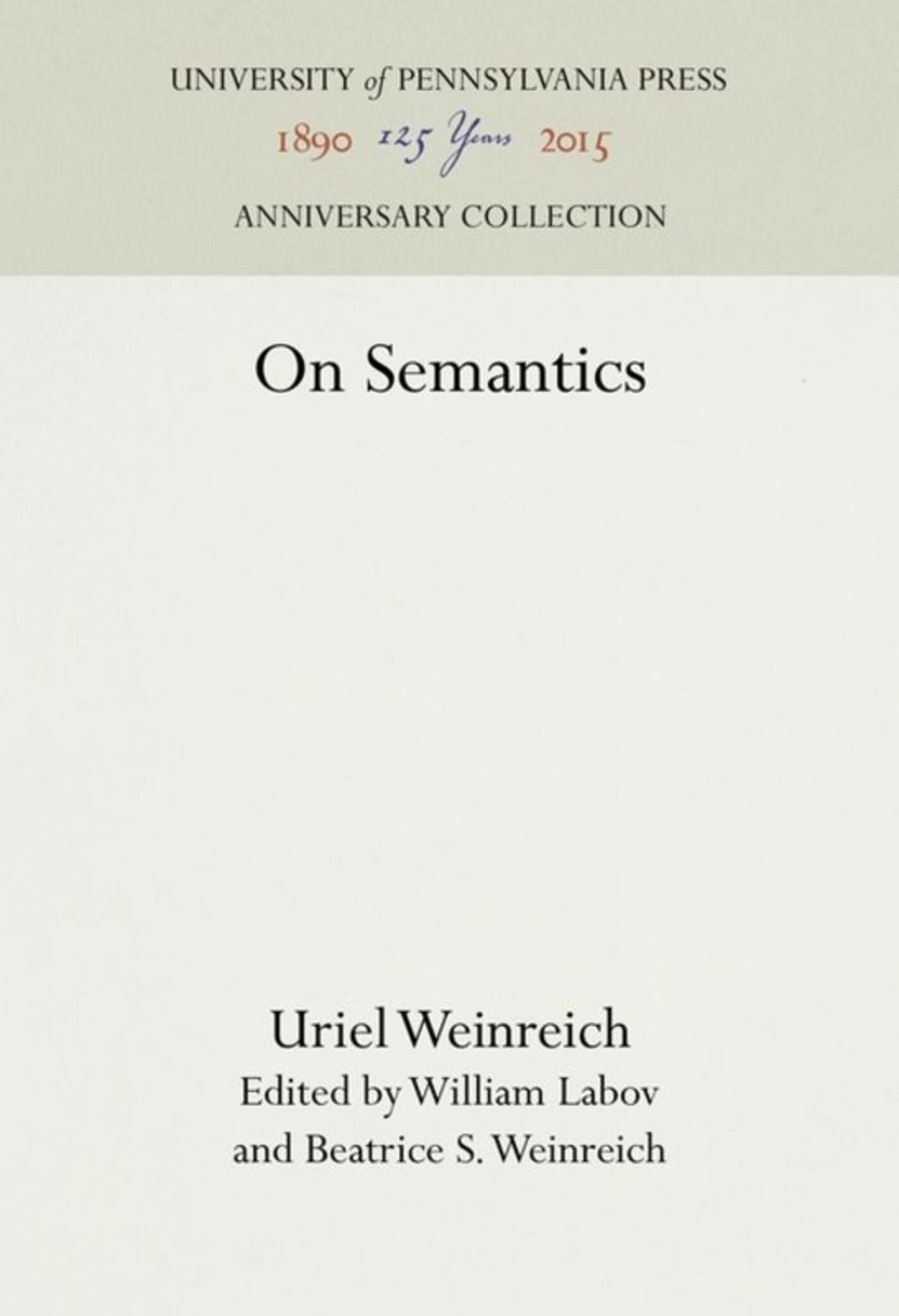 Cover image for On Semantics ISBN 9781512819267